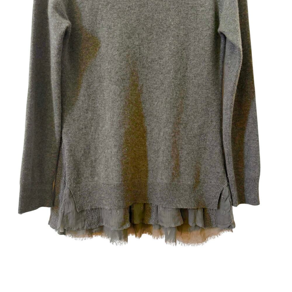 Garnet Hill Shirttail 100% Cashmere Tunic Style Sweater Green Size S - Picture 4 of 10